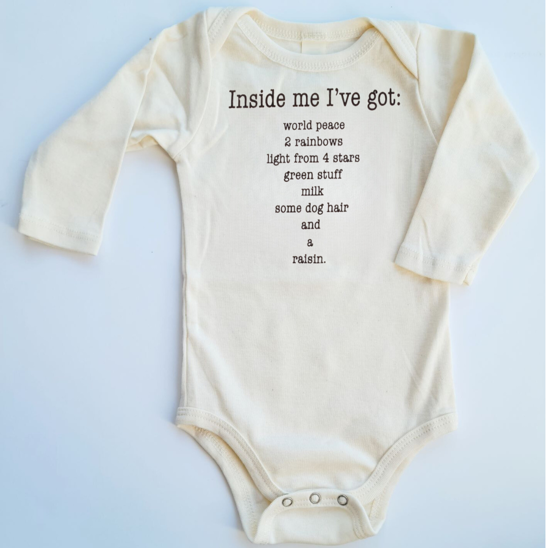 Inside Me Poem Long Sleeve Romper