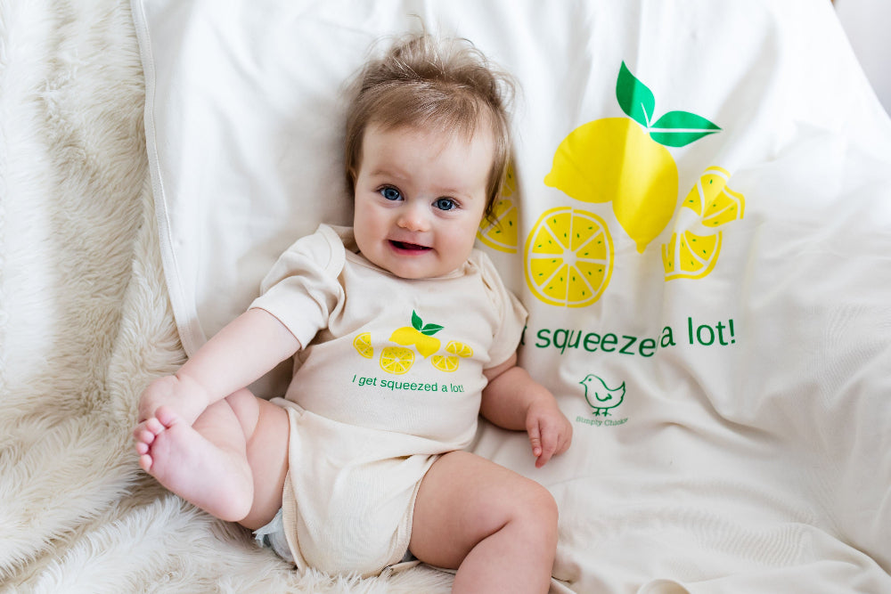 Simply Chickie Organic Baby Clothing I Get Squeezed A Lot Onesie