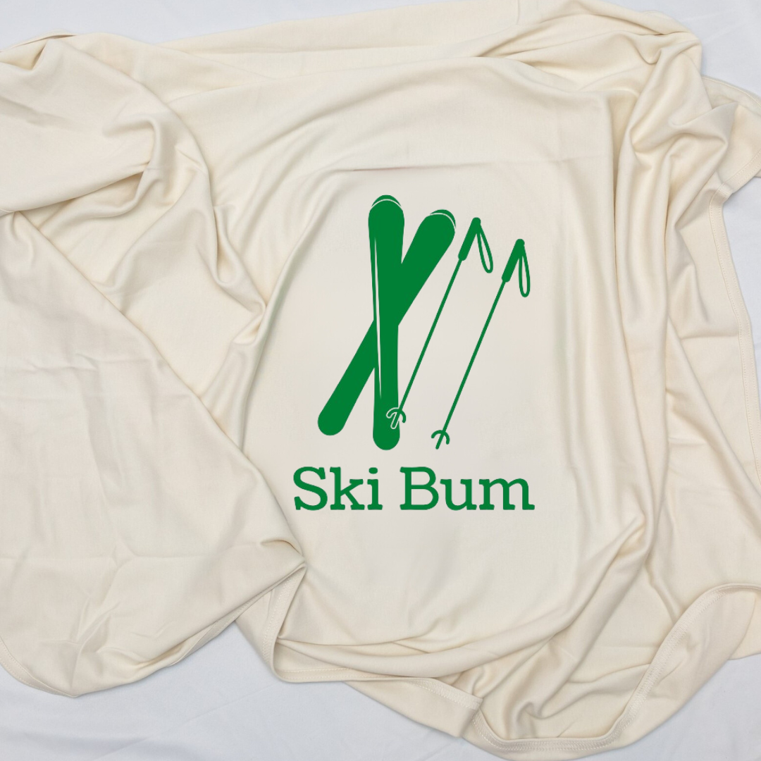Simply Chickie Baby Clothing - Long Sleeve Ski Themed Baby Swaddle Blanket