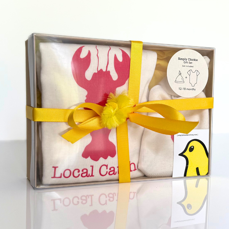 Lobster Local Catch Lobster Short Sleeve Romper, Hat & Blanket Gift Set