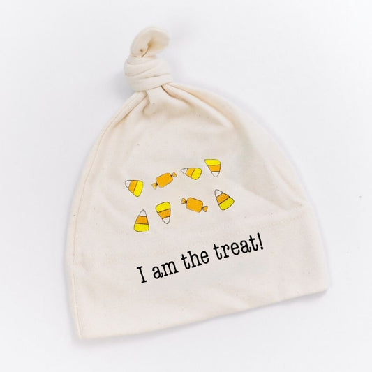 Halloween I Am The Treat Candy Corn Baby Hat