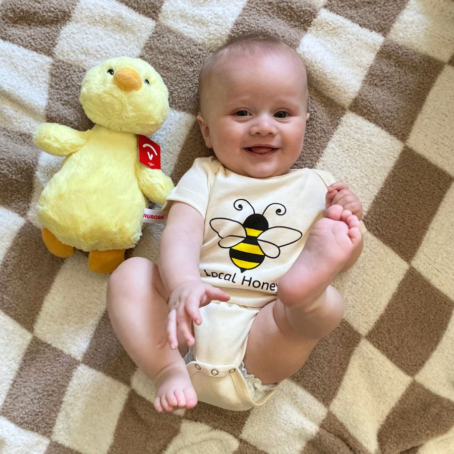 Organic cotton baby onesie - Local Honey Bumble bee - Simply Chickie