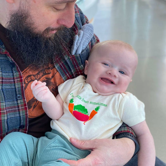 Organic cotton baby onesie - I'm A Little Fresh Garden Veggies- Simply Chickie