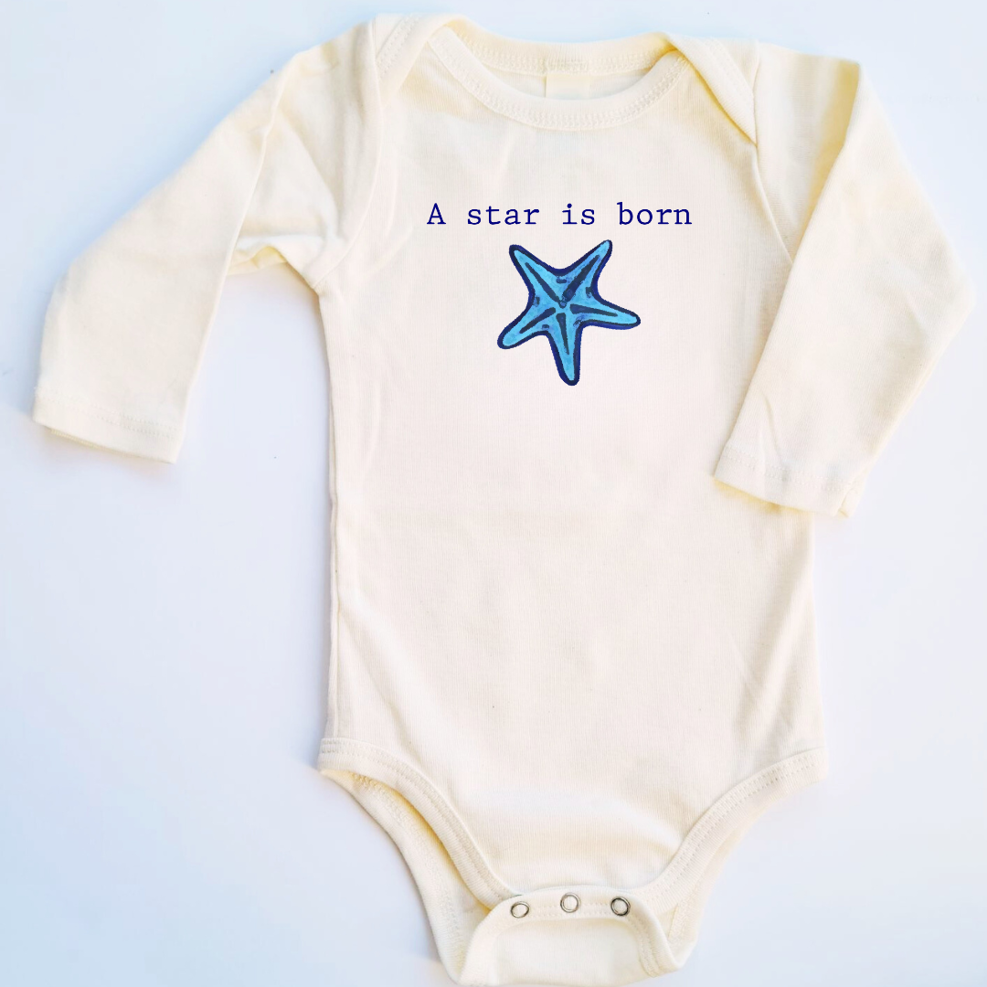 A Star Is Born Long Sleeve Romper & Bib Gift Set