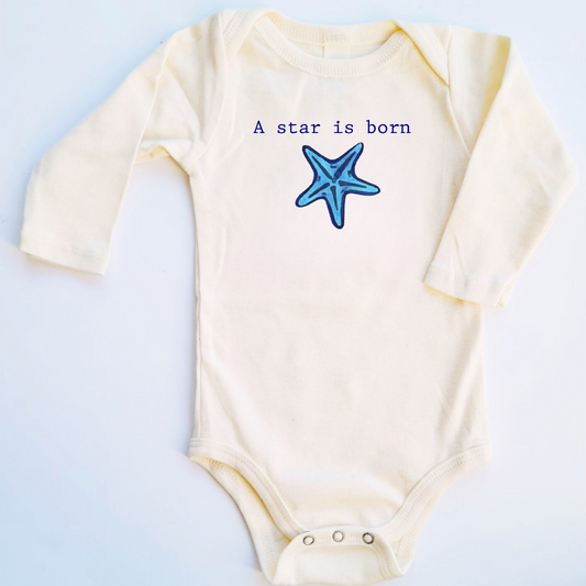 Star Is Born Long Sleeve Romper, Bib,  & Blanket Gift Set