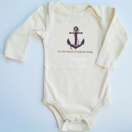 Simply Chickie Long Sleeve Romper - Shore Thing Nautical Anchor