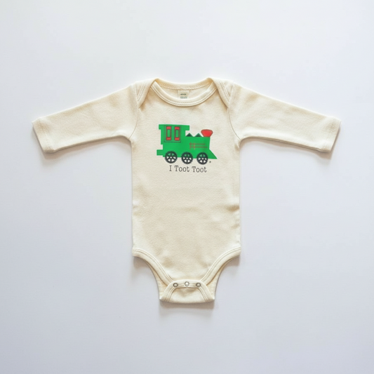 I Toot Toot Train Long Sleeve Romper