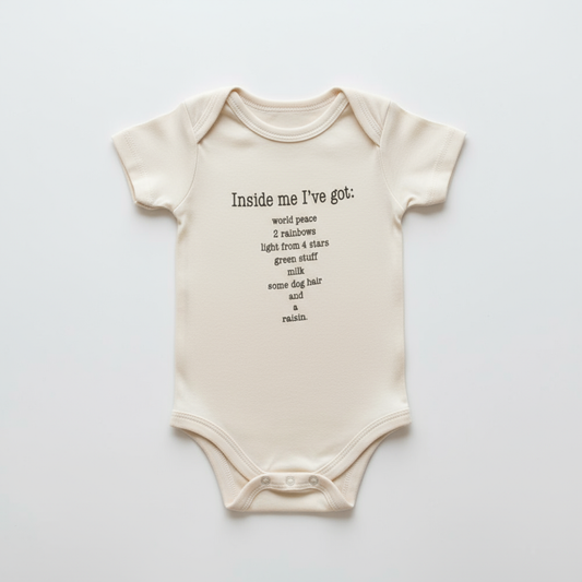 Inside Me Poem on Blank Short Sleeve Romper