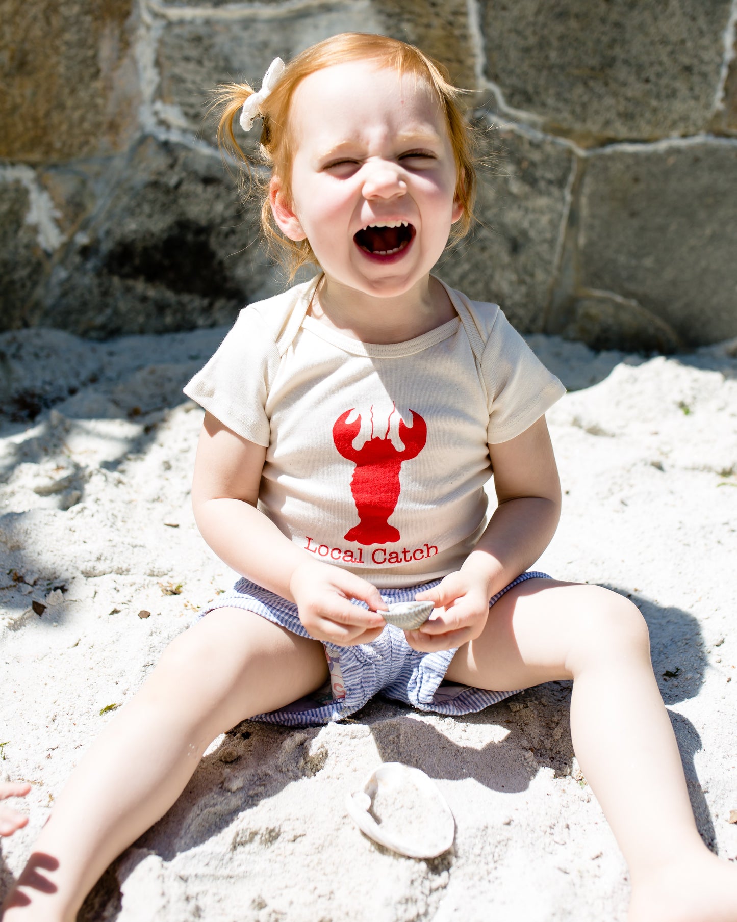 Lobster Short Sleeve Romper, Hat & Blanket Gift Set Local catch