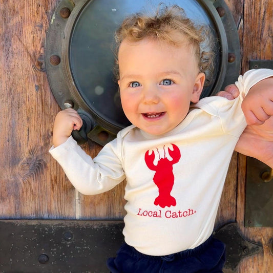Lobster Long Sleeve Romper Organic Cotton Baby Gift Simply Chickie