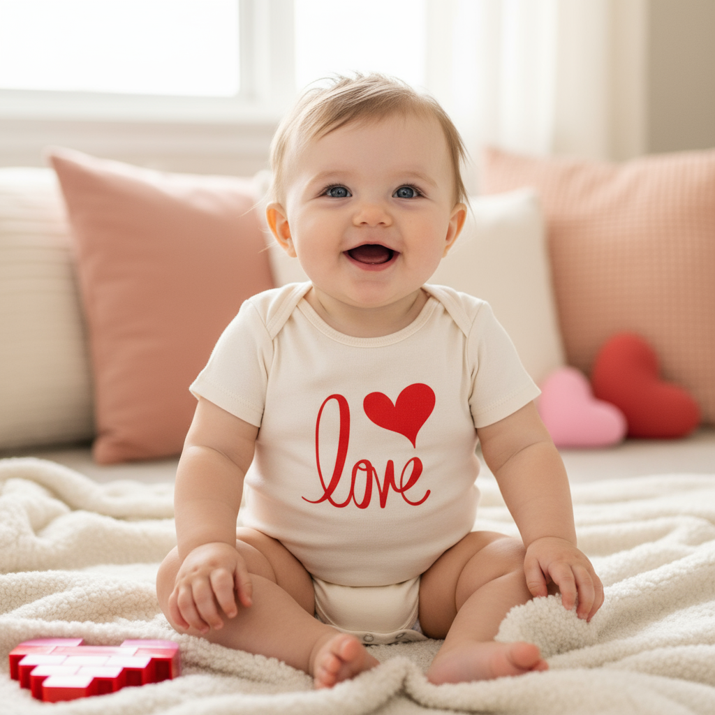 Love Short Sleeve Romper - Baby