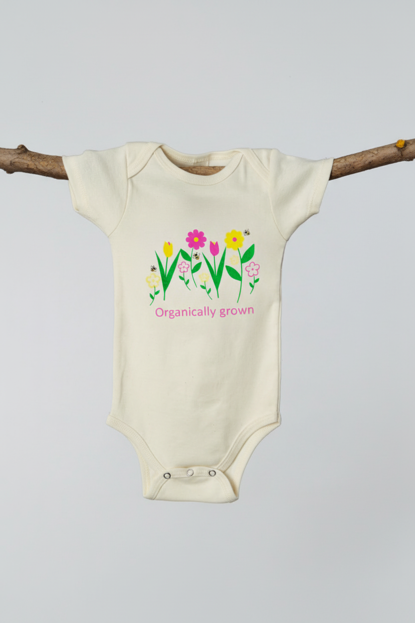 Organically Grown Flowers Romper on Branch