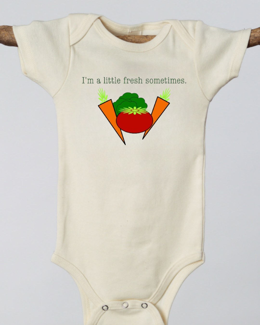 I'm A Little Fresh Veggie Short Sleeve Romper