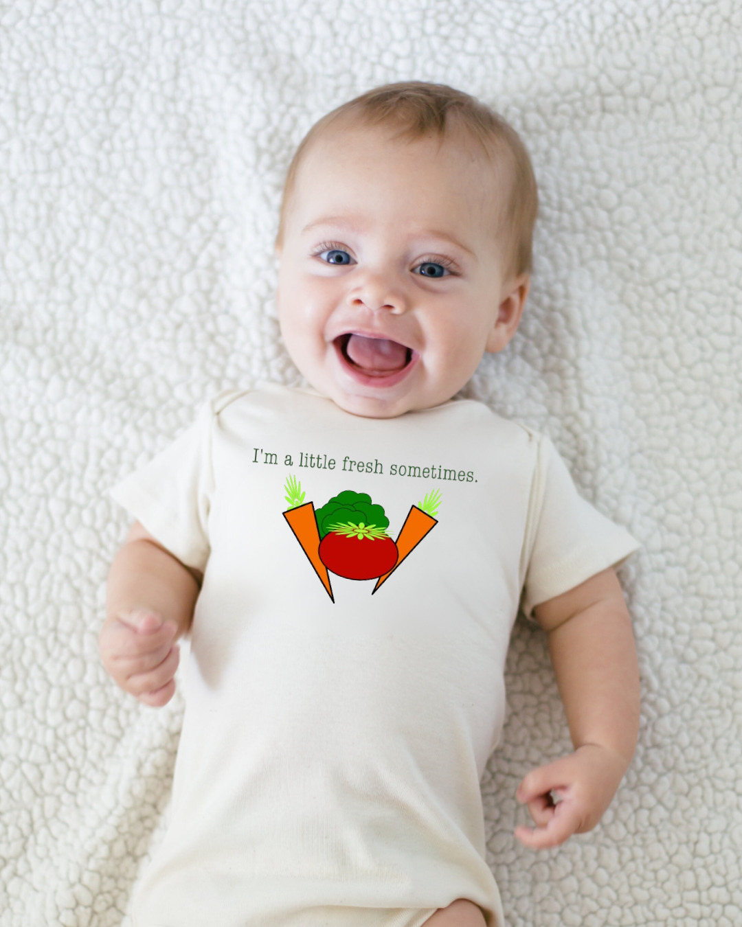 I'm A Little Fresh Veggie Short Sleeve Romper