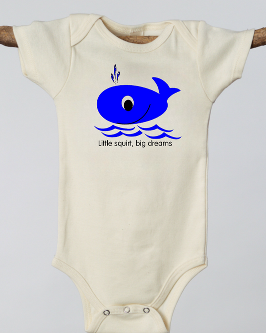Little Squirt Big Dreams Whale Short Sleeve Romper