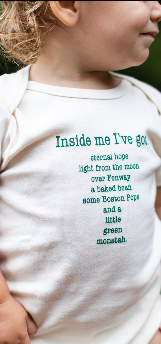 Organic cotton baby onesie - Boston - LONG SLEEVE AVAILABLE - Simply Chickie