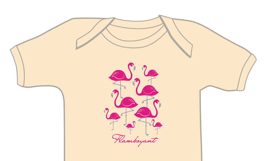 Organic cotton baby onesie - Flamingo - Simply Chickie