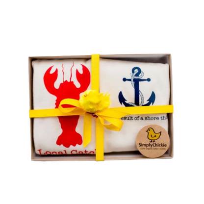 Organic cotton baby gift set - Nautical LONG SLEEVE - Simply Chickie