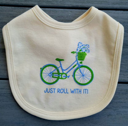 Just Roll With It Bicycle Baby Bib