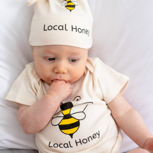 Organic cotton baby onesie - Local Honey Bumble bee - Simply Chickie