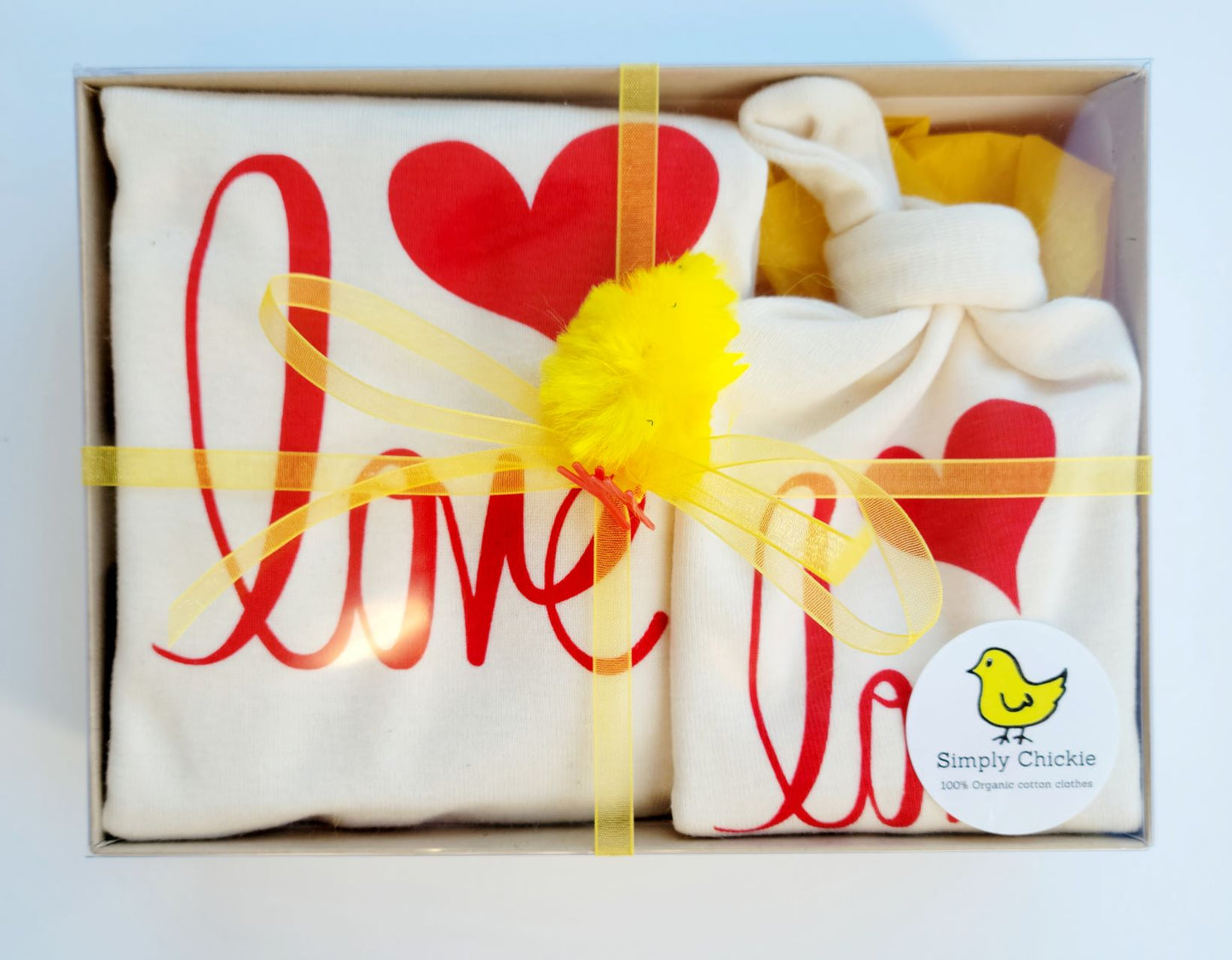 Organic Cotton Baby Gift Set - Love short sleeve - Simply Chickie