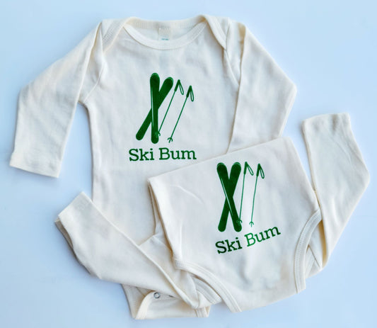 Organic cotton baby gift set - Ski bum LONG SLEEVE - Simply Chickie