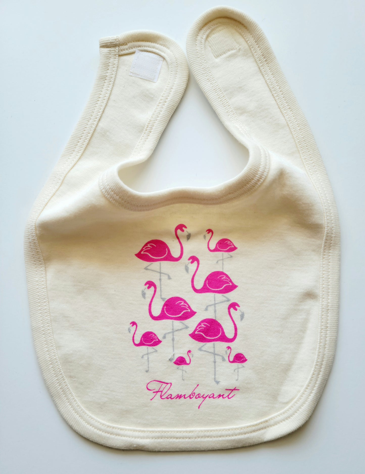 Organic cotton baby bib - Flamingo