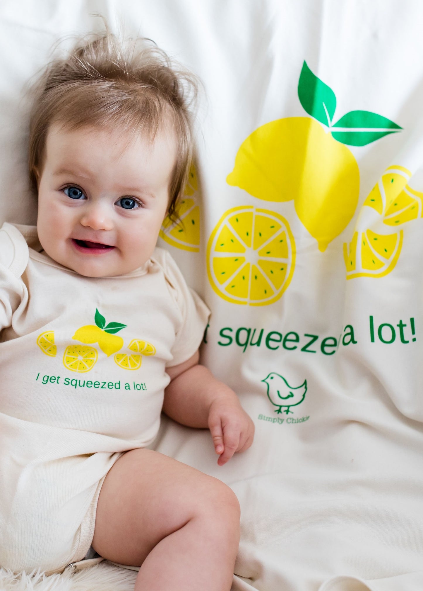 I Get Squeezed A Lot Long Sleeve Baby Romper, Hat & Blanket Gift Set