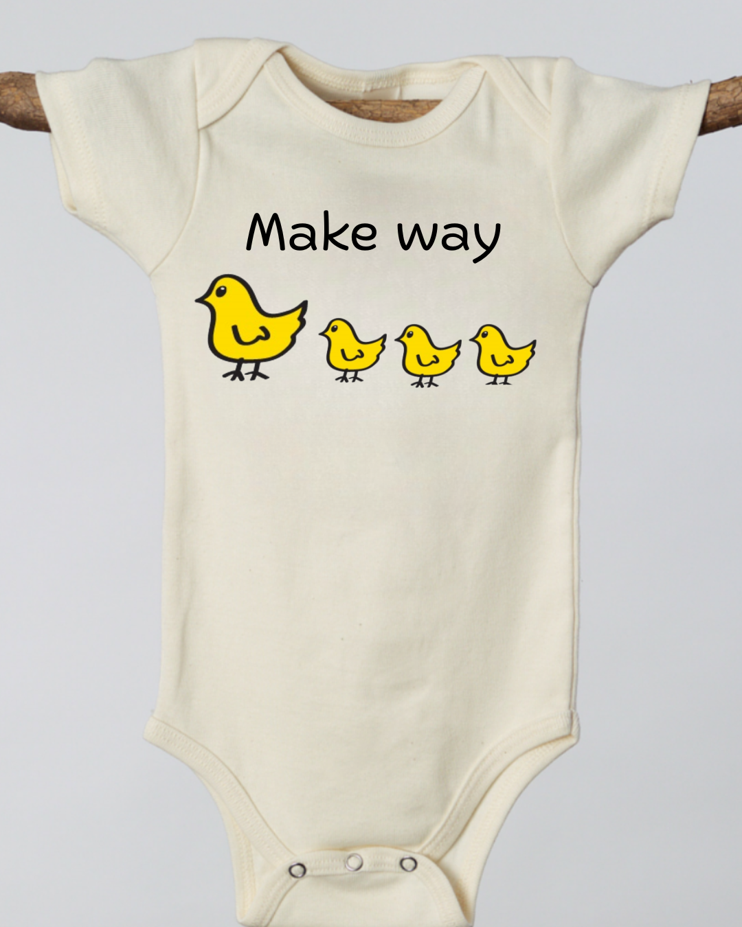 Make Way Organic Baby Romper | Chick Design | Simply Chickie