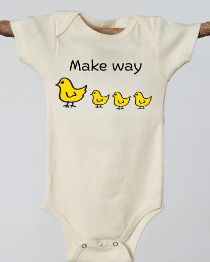 Make Way Organic Baby Romper | Chick Design | Simply Chickie