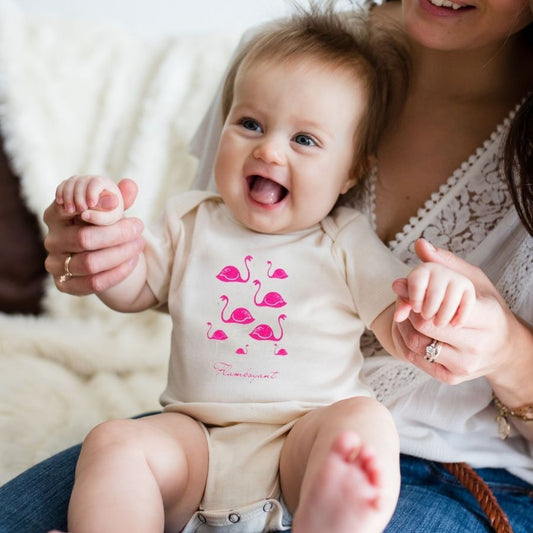 Simply Chickie Flamingo Short Sleeve Romper is perfect for sunny days, playdates, and summer fun