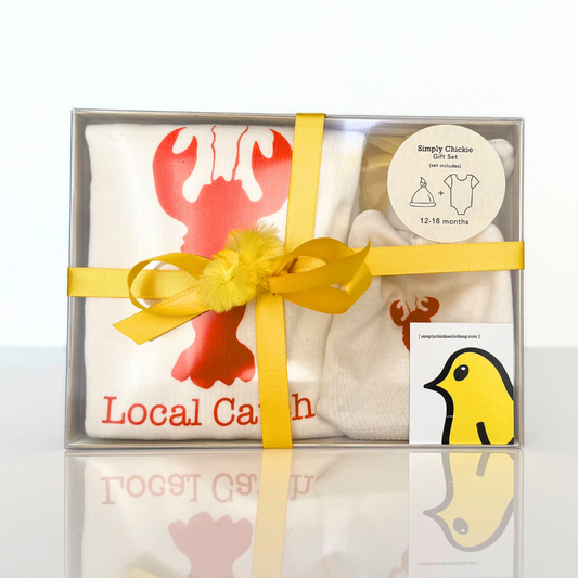 Lobster Long Sleeve Romper, Hat & Blanket Gift Set