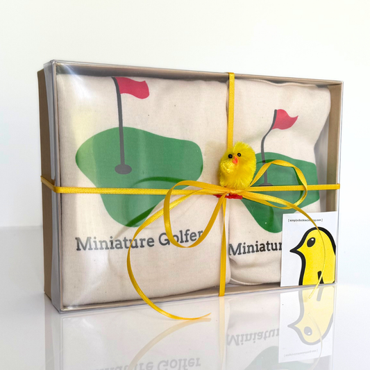 Mini Golfer Short Sleeve Romper, Pants & Bib Gift Set