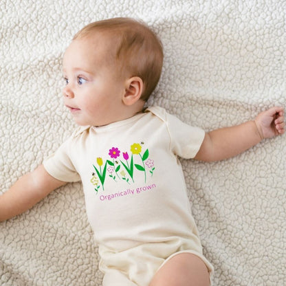 Organically Grown Flowers Short Sleeve Romper