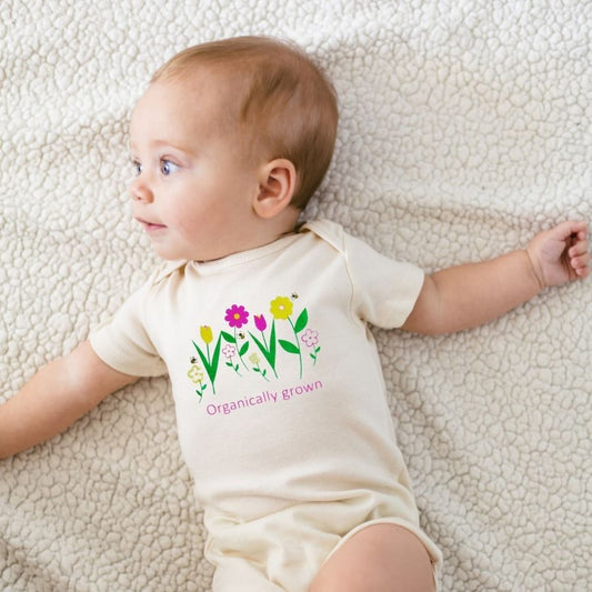 Organically Grown Flowers Short Sleeve Romper