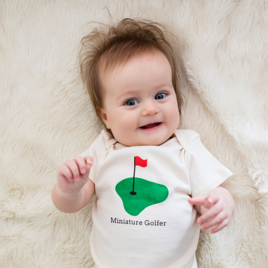 Mini Golfer Short Sleeve Romper & Bib Gift Set