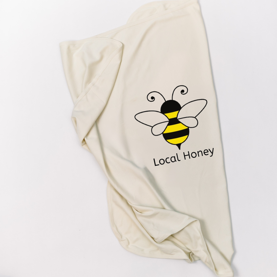 Local Honey Bumble Bee Long Sleeve Baby Romper, Hat & Blanket Gift Set