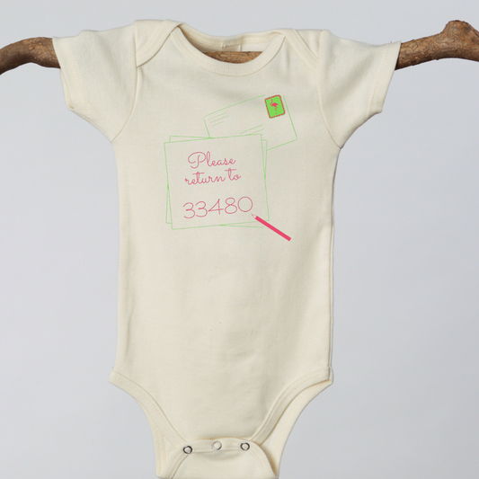 Organic cotton baby onesie - Palm Beach Zip code