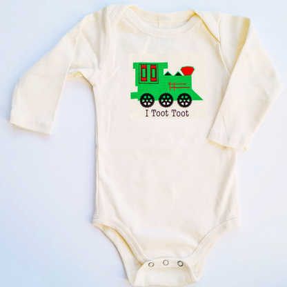 Pre-order Train I toot toot Long Sleeve Romper early November delivery
