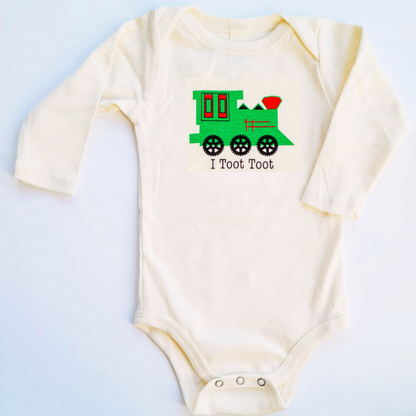 Toot Toot Train Long Sleeve Romper