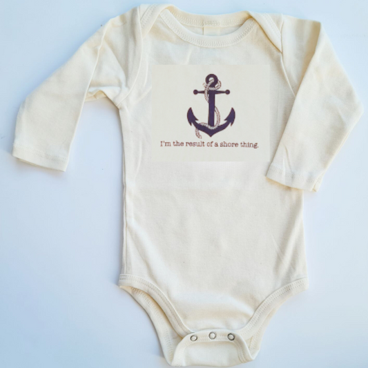 Nautical Anchor Long Sleeve Baby Romper, Hat & Blanket Gift Set Made in the USA