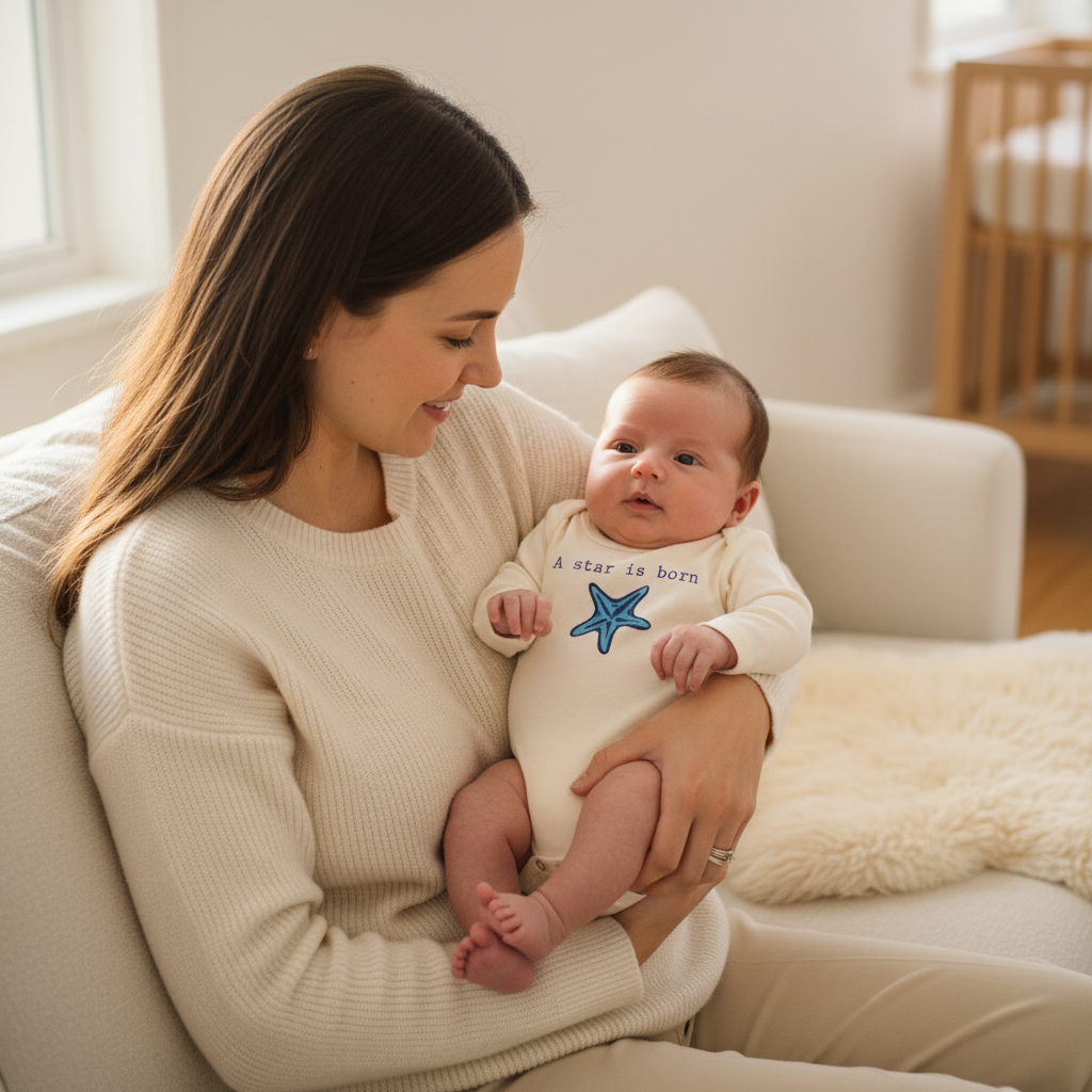 A Star Is Born Romper - Mother and Baby with Design Visible