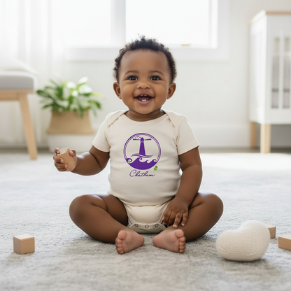 African American baby wearing Chatham romper