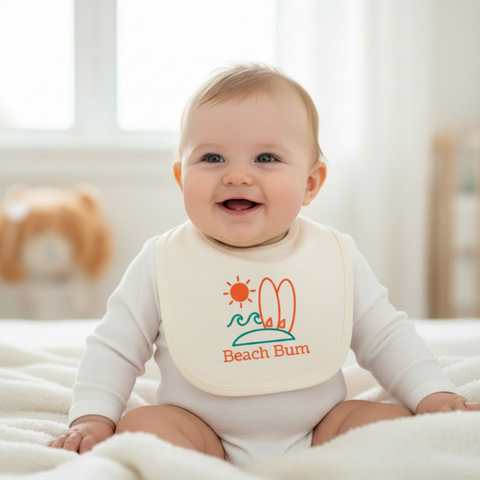 Beach Bum Bib on Baby