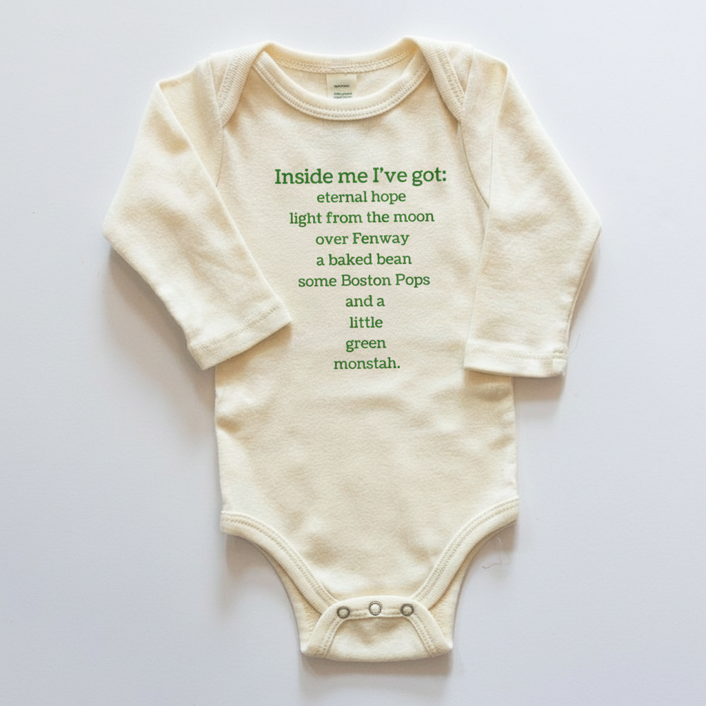 Boston Inside Me Poem Long Sleeve Romper