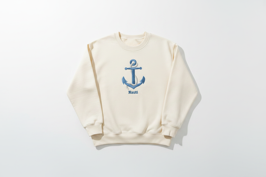 Clean flat lay Nauti sweatshirt no tag