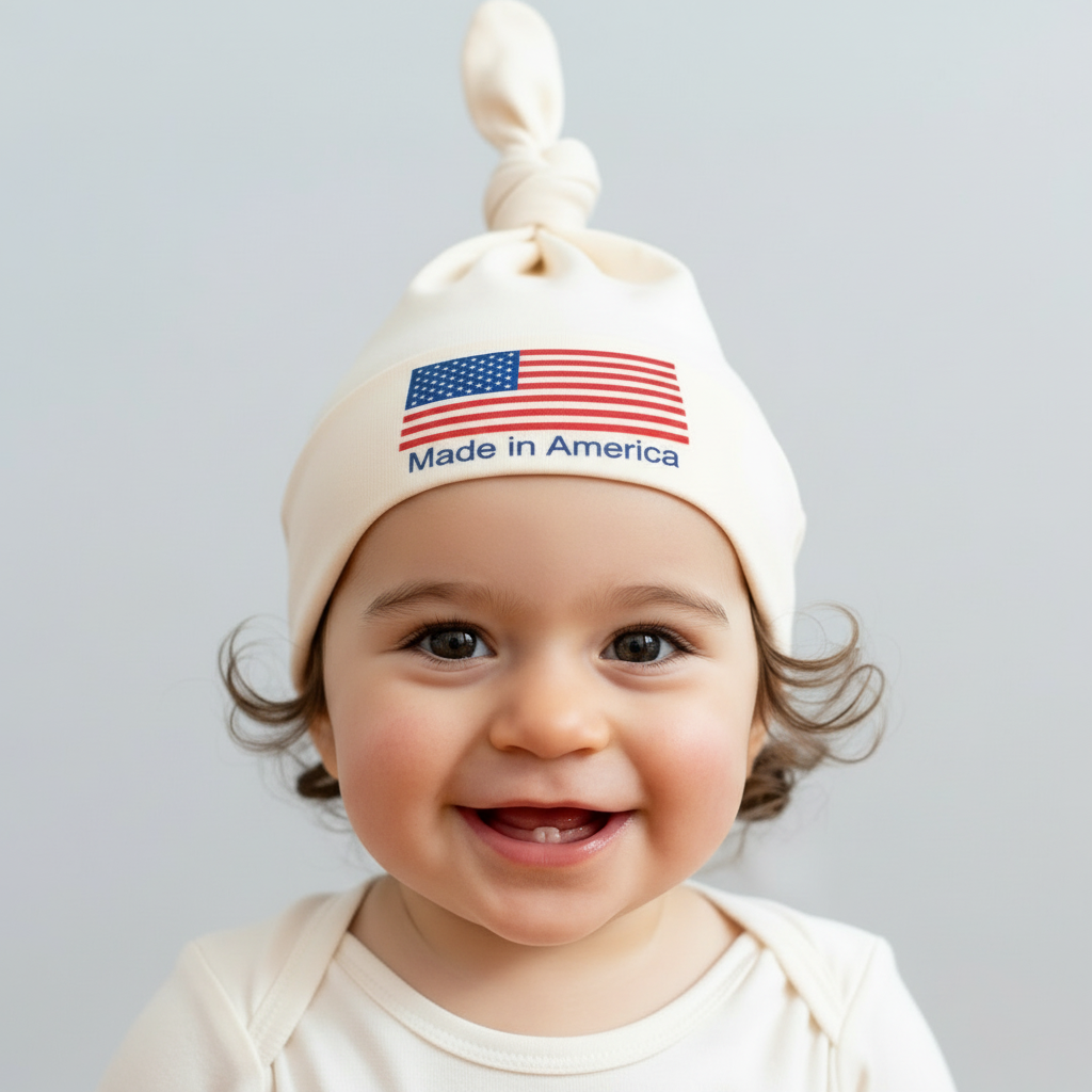 Organic Cotton Baby Hat - "Made in America" Unisex Design