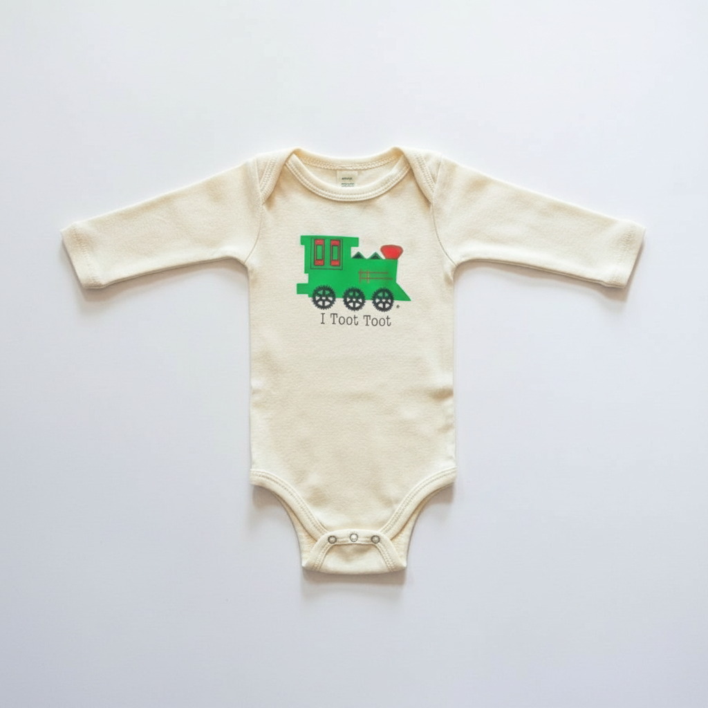 I Toot Toot Train Long Sleeve Romper
