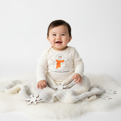 I'm A Little Frosty Romper - Asian Baby Winter Clean Background