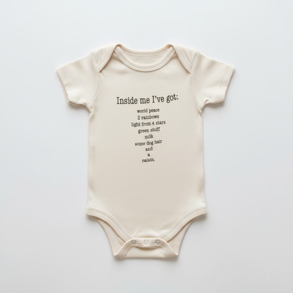 Inside Me Poem on Blank Short Sleeve Romper